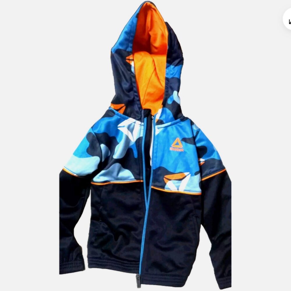 Reebok Toddler Boys Zip-Up Hoodie – Size 4T – Blue & Orange